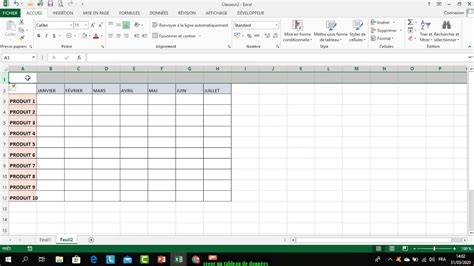 CREATION DES TABLEAUX SUR EXCEL YouTube