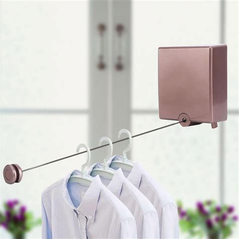 LYUMO Retractable Clothesline, Stainless Steel Retractable Clothesline Outdoor Laundry Clothes ...