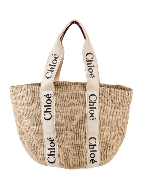 Chloe X Mifuko Raffia Leather Trimmed Tote Neutrals Totes Handbags