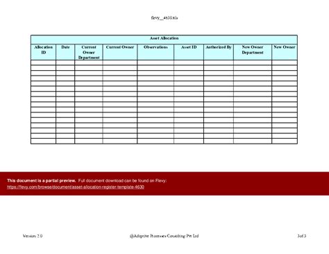 Asset Allocation Excel Template