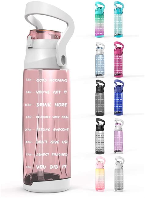 2 Liter Water Bottle With Time Markings, Big Water Bottle With Straw ...