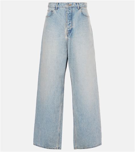 Mid Rise Wide Leg Jeans In Blue Balenciaga Mytheresa