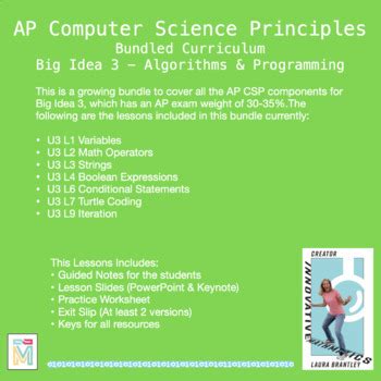 Ap Computer Science Principles Bundle Big Idea Algorithms