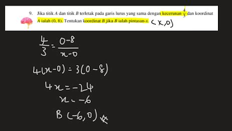 Jalan Kerja Buku Teks Matematik Tingkatan 2 T2 BAB 10 Kecerunan