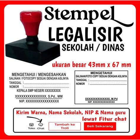 Jual Stempel Legalisir Pengesahan Sekolah Dinas Shopee Indonesia