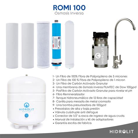 Ósmosis Inversa Hidrolit modelo ROMi 100 Agua premium para Industria