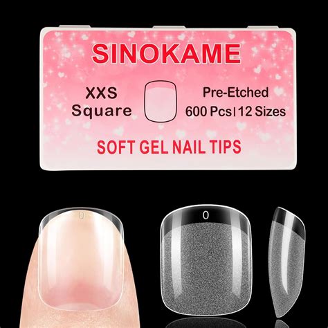 Amazon Pcs Extra Short Xxs Square Gel Nail Tips Sinokame Small