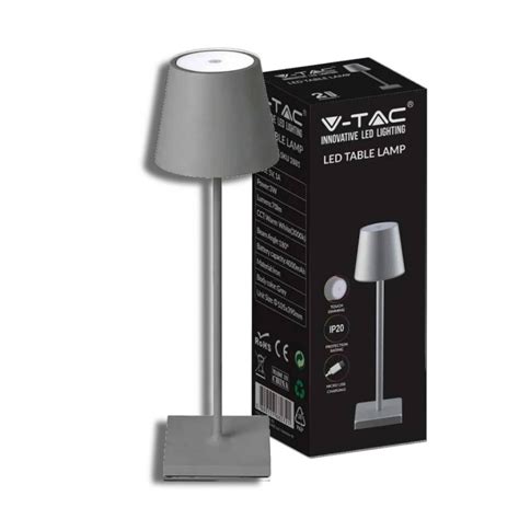 VTAC LAMPADA LED DA TAVOLO LED 3W 4000K IP20 GRIGIA TOUCH DIMMER