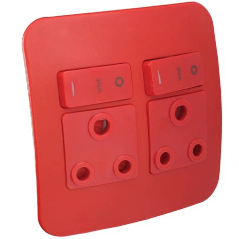 Double Dedicated Red Socket Outlet – Light Switches