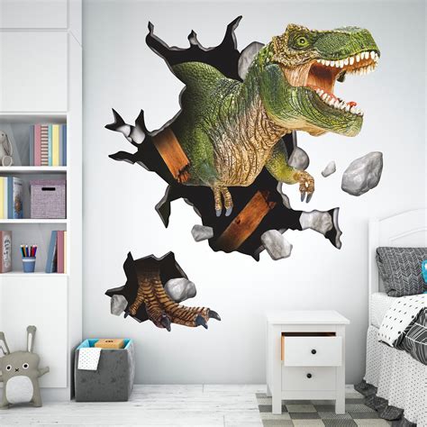 Dinosaur 3D Wall Decal Tyrannosaur Wall Sticker Removable | Etsy