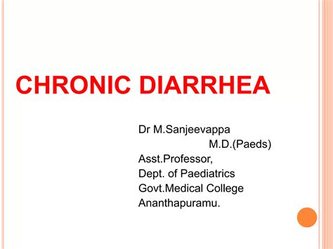 Chronic Diarrhea In Children Ppt