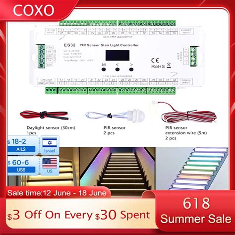 Es Stair Controller Pir Sensor Ch Single Color Ch Rgb Pixel Spi