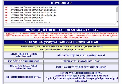 Sgk E Giri Bildirgesi Giri Sayfas Iskanunu