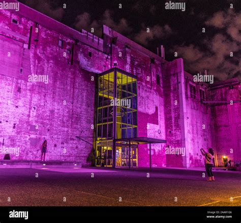 Purple Lights On The Powerhouse Theatre Brisbane Stock Photo Alamy