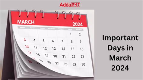 Important Days In March 2024 List Of National And International