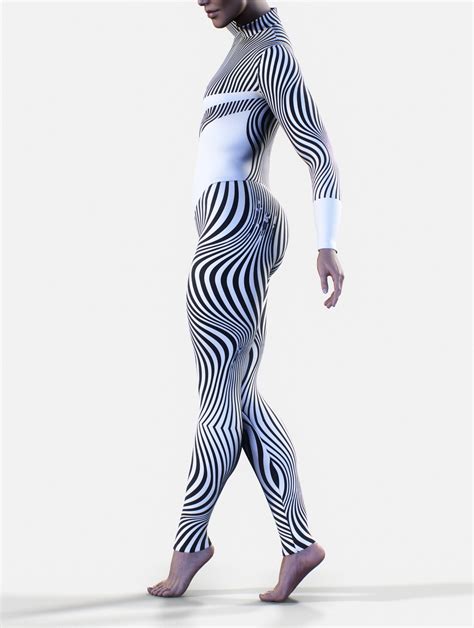 Op Art Full Bodysuit Illusion Magic Activewear Women Etsy