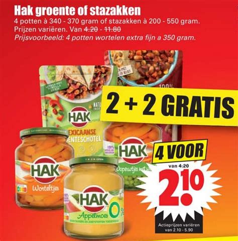 Hak Groente Of Stazakken G Aanbieding Bij Dirk