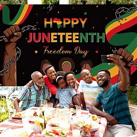 Juneteenth Backdrop Happy Juneteenth Background Banner 1865 June