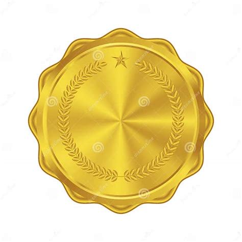 Golden Badge Stamp On White Background Luxury Seals Stock Vector