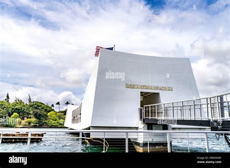 Entrance Uss Arizona Memorial Dock Pearl Harbor Honolulu Oahu Hawaii