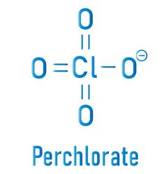 Perchlorate chemical structure skeletal formula Vector Image