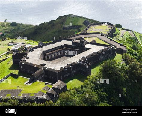 Aerial Photo Of Fort On Brimstone Hill St Kitts Caribbean Stock Photo