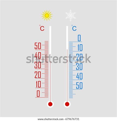 Thermometer Icon Measuring Hot Cold Temperature Stock Vector Royalty