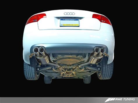 Awe Track Edition Quad Tip Exhaust For Audi B7 A4 32l Polished Silver Tips