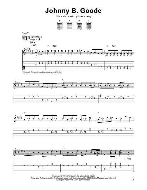 Johnny B. Goode by Chuck Berry - Easy Guitar Tab - Guitar Instructor