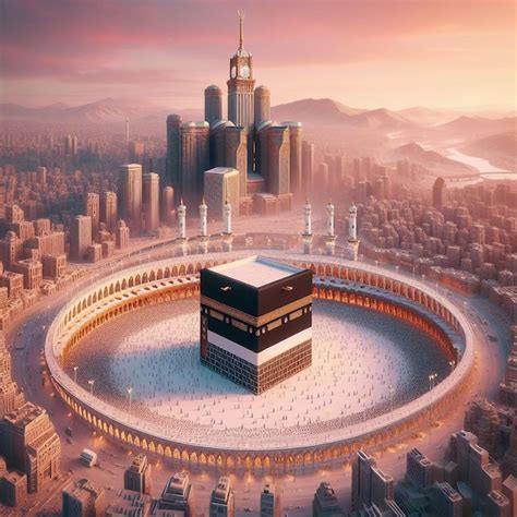 Premium Photo Kaaba Mecca Sand Muslimah Real Famous Building Scenery