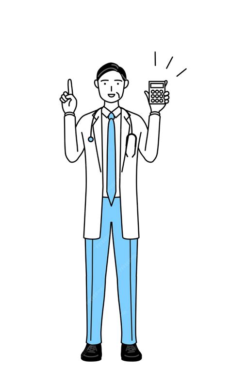 Premium Vector Male Doctor In White Coats With Stethoscopes Senior