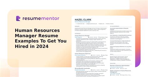 Human Resources Manager Resume Examples To Get You Hired In 2025