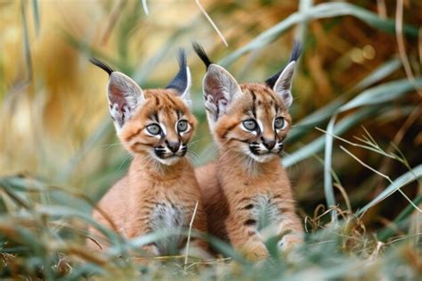 Premium Ai Image Curious Caracal Cubs