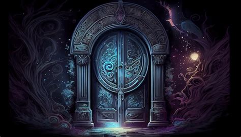 Premium Ai Image Magic Door Digital Artwork Illustration