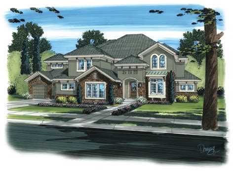 Tuscan Home 5 Bedrms 35 Baths 3749 Sq Ft Plan 100 1178