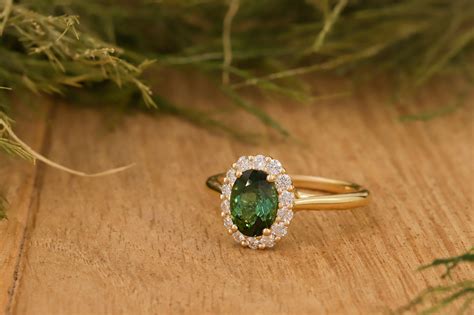 Bague Jamais Seule Vintage Tourmaline Verte Ct Or Jaune Mahiba Paris