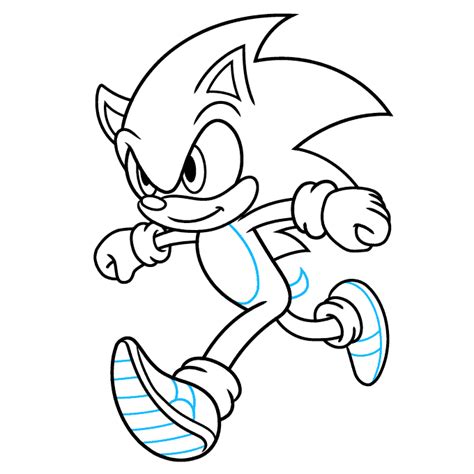 How To Draw Sonic The Hedgehog Running Really Easy Drawing Tutorial