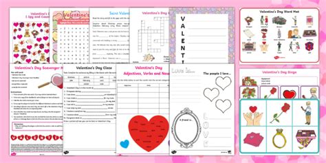 Esl St Valentines Day Worksheet Pack Teacher Made