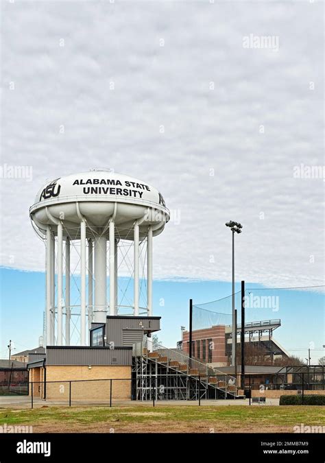 Alabama State University water tower near athletic fields at the ASU campus in Montgomery ...