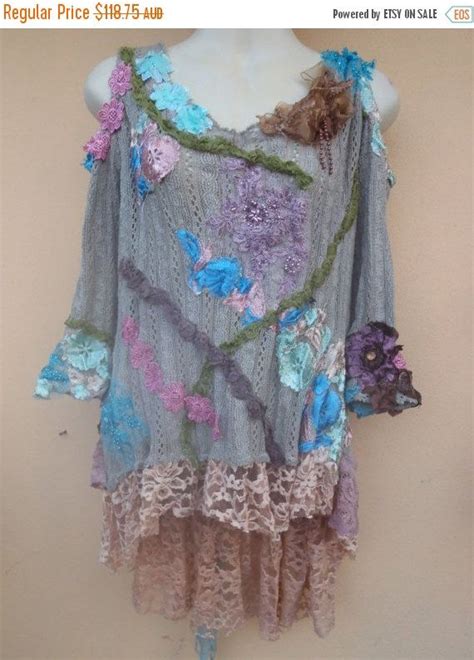 20 Off Bohemian Gypsy Boho Lagenlook Knit And Lace Cut By Wildskin