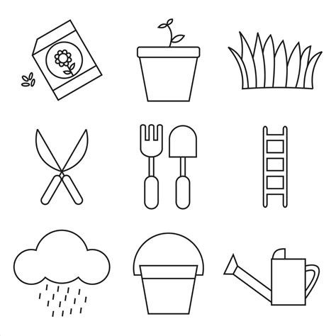 Gardening Line Vector Icon Set 8100919 Vector Art At Vecteezy