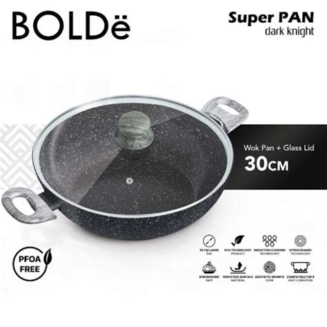 Jual BOLDe Super Pan 2 Ear Wok Wajan 30cm Lid Black Dark Knight