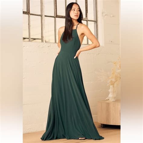 Lulu S Dresses Lulus Mythical Kind Of Love Dark Green Maxi Dress