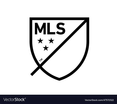 Mls logo black symbol football usa america Vector Image