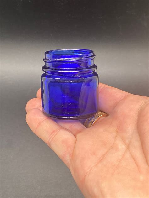 Vintage Noxema Cobalt Blue Glass Jar Etsy