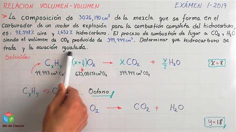 EXAMEN RESUELTO DE QUIMICA ESTEQUIOMETRIA COMBUSTION DE GASES