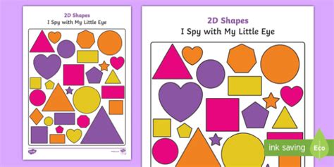 2d Shapes I Spy With My Little Eye Activity Teacher Made