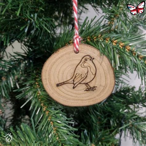 UK Wood Robin Tree Decoration Muddy Faces