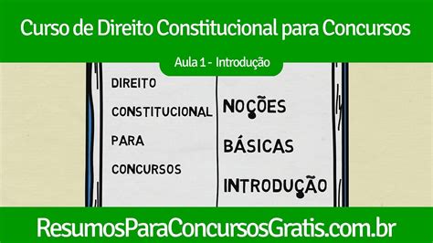 Aula 1 Introdução Direito Constitucional para Concursos YouTube