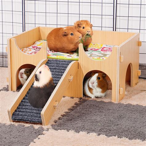 Buy D Guinea Pig Castle Wooden Guinea Pig Hideout Bed With Caves